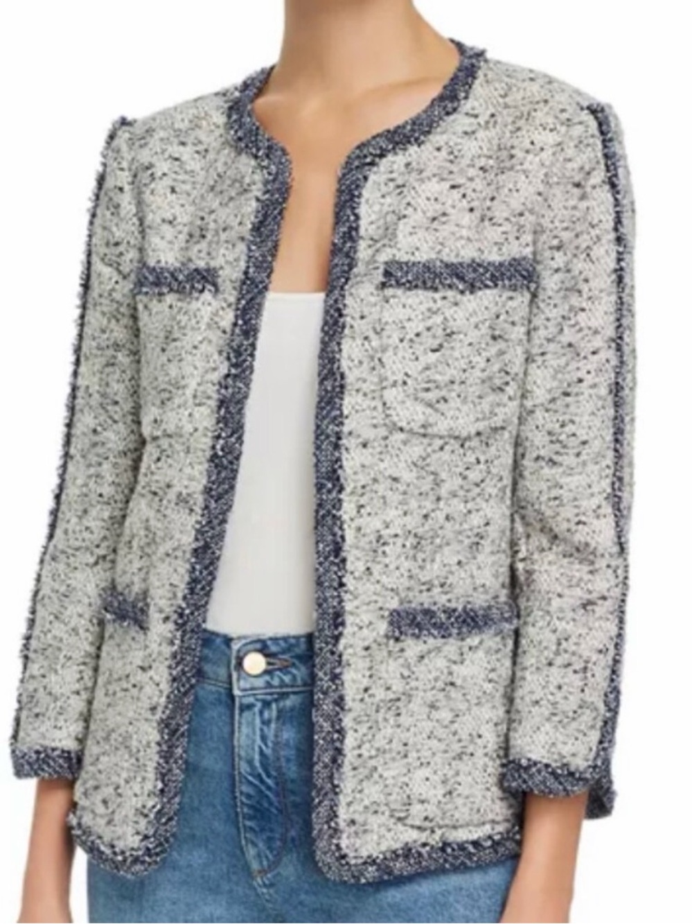 rebecca taylor 2 of open front tweed jacket size 0